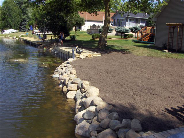 Boulder Sea Wall and Landscaping