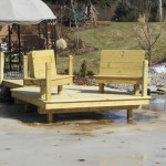Year round dock construction with bench seating